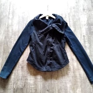 Prairie Underground Like New Black Moto Zip Up Jacket size small